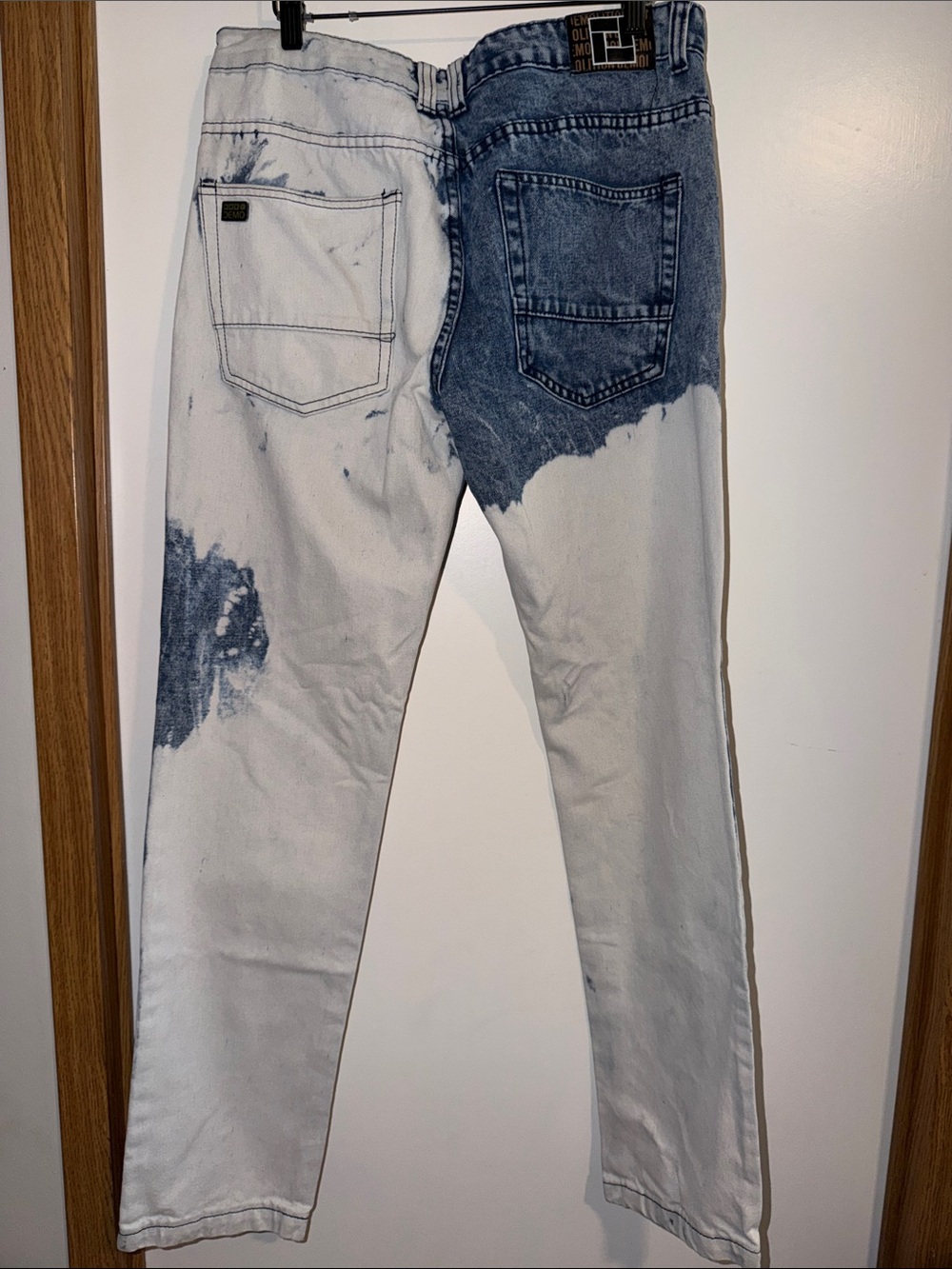 Demolition Acid-Wash Blue Lightning Embroidered Men’s Jeans - Picture 5 of 10